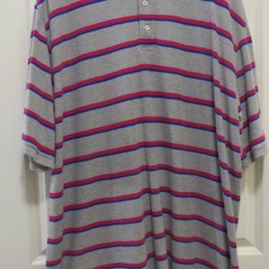 FOUNDRY Big & Tall Polo Shirt - Grey/Striped - Size 3XLT